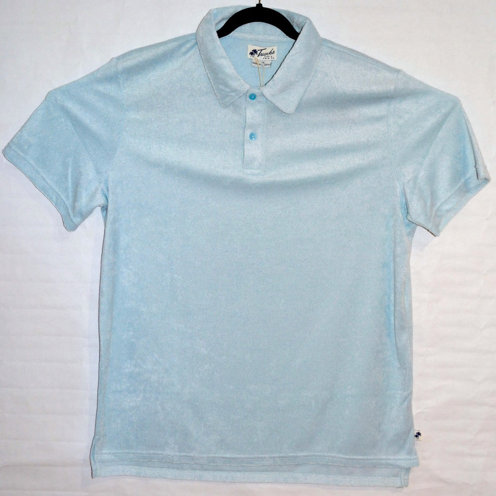 Trunks Light Blue Terry Cloth Polo Men's Large NWT